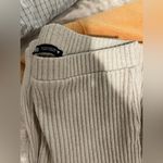 ZARA ribbed cream flare leg pants Photo 3