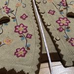 Victor Costa Occassion Flower Embroidery Cardigan Size Small Brown Photo 4