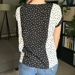 Anthropologie  W5 Black & White Specks Short Sleeve Blouse Small Photo 2