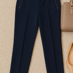 Ralph Lauren Lauren Petite Navy Dress Pants 4P Preppy Classic Workwear Luxury Photo 0