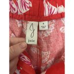 Joie  Linen Blend High Rise Tropical Floral Red White Shorts Size 6 Vacation Photo 3