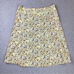 Eddie Bauer  Yellow Blue Brown Pastel Floral A-line Lightweight Skirt Size 8 Photo 0