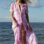 Love Shack Fancy ๐๐ Edie Midi Dress ~ Island Pink Hand Dye Medium M NWT Photo 1