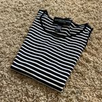 Adrienne Vittadini Striped Sleeveless Top in Women's Size Large Tank Black White Photo 4