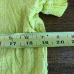 Lands' End  Womens Medium Top Sweater Short Sleeve Cable Knit Yellow Button Photo 10