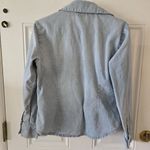 Newport News Jeanology Denim Jacket Cardigan Ruffled Button Up Women Size Medium Blue Photo 2