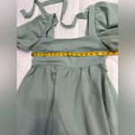 MARBLE Light Green Mini Dress with Puff Sleeves Size L Photo 6