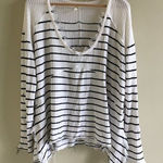 Free People ‎ Slouchy Striped Fringe Top Tunic Sz M Photo 0