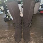 Baretraps Brown Over the Knee Brown Suede Fur Lined Wedge Boots Side Zipper 6M Photo 3