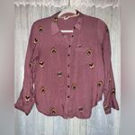 Anthropologie "County Fair" Embroidered Hot Air Balloon Button Down Top 4P Photo 6