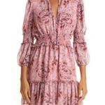 Likely  Rowe Floral Rose Print Ruffle Mini Dress Smocked Waist Size 8 Women's Photo 0