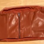 TCEC Faux Leather Dark Orange Brown Tube Top Photo 0