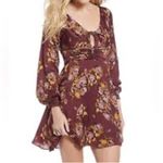 Free People New! Womens Printed Morning Light Mini Dress size 2 Long Sleeve Photo 2