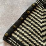 Design History Striped Short Sleeve Cowl Neck Long Sweater Gray/Cream Medium Photo 11