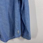 Orvis Classic Collection Womens XL Blue Linen Rayon Button Down Roll-Tab Shirt Photo 5