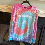 Tie Dye Sweatshirt Womens Large Lightweight Hippie Modern Canvas New Blue Photo 11