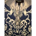 MSK Women's Dress Medium Blue White Fit and Flare Abstract Pullover Polyester Photo 3