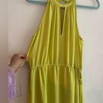BCBGMAXAZRIA Keelie Keyhole-front Halter Dress M Lemongrass Size S Photo 2
