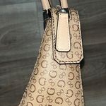 Guess  Rectangular Logo Brown Skinny Satchel Purse Handbag Photo 8