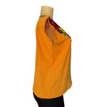Mexican Blouse Yellow Artisanal Floral Top from Chiapas Embroidered Size L Photo 3