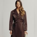 Torn By Ronny Kobo Regina Coat in Chocolate Brown size M Photo 2