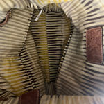 Fossil Woven Straw & Patterned Fabric Hobo Shoulder Bag with Leather Trim Photo 2