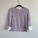 Deletta Anthropologie | Poplin Cuffed Striped Top Photo 1
