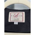 T3 90s VTG LStudio Women's Button Front 100% Linen Blazer Jacket Black Size 8/La Photo 2