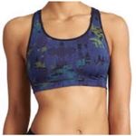 Athleta Double Dare Camo Sports Bra Size Small Blue Multicolor Photo 2