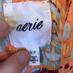 Aerie 100% Cotton Orange Floral Dress with Smocked Waistband Size S Photo 1