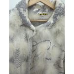 RANCOGJERRS Grey White Knit Long Sleeve Fuzzy Cardigan Jacket Women's Large Gray Photo 5