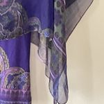 Covington   Sheer Paisley Print 2 PIECE CHIFFON Layered Boho‎ Top L Purple Photo 5