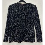 Patra Velvet Lurex Floral Jimi Hendrix Style Jacket Size 8/medium Made in USA Blue Photo 4