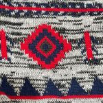 Roxy Grey Knit Cardigan with Geometric Designs Size Medium Photo 6