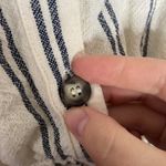 ZARA  nubby textured cotton blend buttoned striped romper in ecru size XS Photo 11