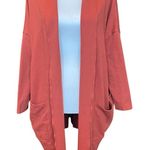 Pact Airplane Cardigan Size M/L Orange Organic Cotton Oversize Lagenlook Pocket Size M Photo 0