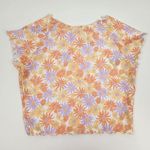 l*space L* Wildflower Rashguard Top Short Sleeve Size Small Orange Floral NWT Photo 2
