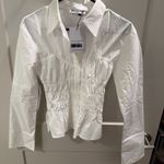 Princess Polly White Long Sleeve Button-down  Photo 3