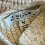 Z Supply Malibu Stripe Sweater Dress Oatmeal V-Neck Stretch Casual Size Medium Photo 12