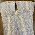 Altar'd State  Paisley Flare Pants Women's Size Medium Boho Blue Textured Stretch Photo 5