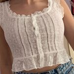 SheIn White Lacey Tank Top Photo 0