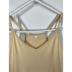 Women's Adjustable Strap with Pockets Slip On Jumpsuit Beige Size Medium NWOT Tan Photo 3