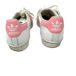 Adidas  size 5 EVM 004001‎ white pink clamshell toe lace up sneakers superstar Photo 4