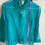 Sigrid Olsen  Sheer Silk button down over blouse. M NWT Y2K Photo 5
