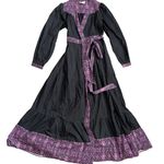 Allison New York Madison Full Wrap Black & Purple Maxi Dress Size Medium Photo 6