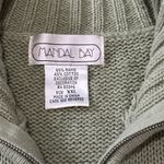 Mandal Bay Snowman Sweater XXL Christmas Green 1/4 Zip Ribbed Cuff Embellished Size 2X Photo 3