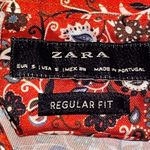 ZARA  Womens Floral Paisley Long Sleeve Button Up Satin Small Bloomcore Career‎ Photo 7