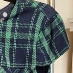 Vince Camuto NWOT Wool Navy and Green Plaid Dress Size 4 Photo 3