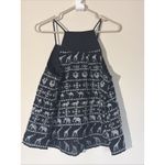 HD in Paris  Anthro Black Cotton Savane Animal‎ Embroidery Tank Top Shirt Medium Photo 3