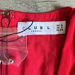 Club L  red v neck puff sleeved buttoned mini dress Photo 4